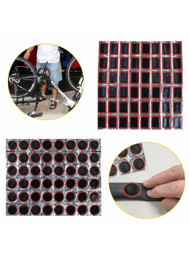 Shuxy 96pcs Bike Tire Repair Kit Bicycle Tire Patch Hardened Levers Not Self-Adhesive Rubber Patch Outdoor Cycling Bicycle Tire Lever Rasp Tool for All Inflatable Inner Tubes in Road Emergency - Image 1