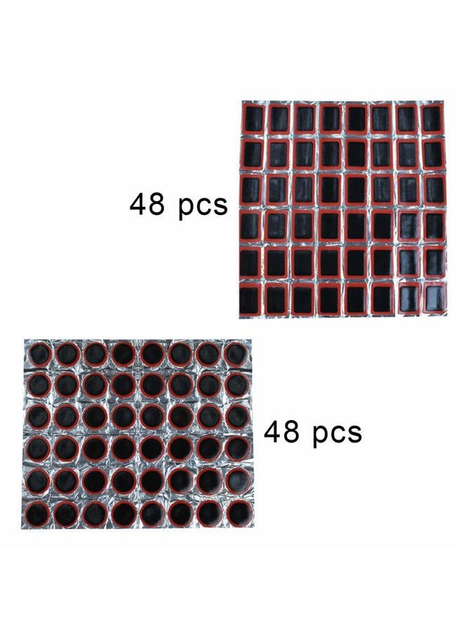 Shuxy 96pcs Bike Tire Repair Kit Bicycle Tire Patch Hardened Levers Not Self-Adhesive Rubber Patch Outdoor Cycling Bicycle Tire Lever Rasp Tool for All Inflatable Inner Tubes in Road Emergency - Image 4