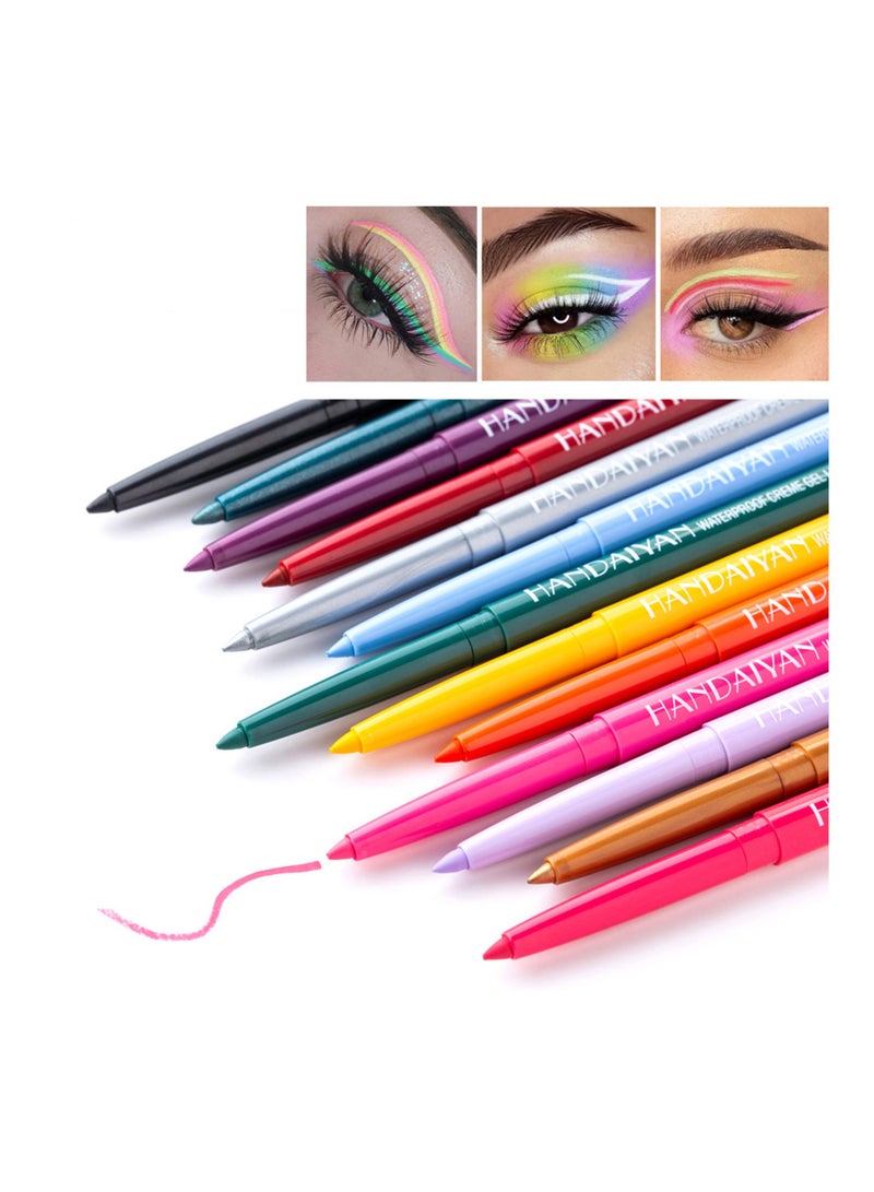Handaiyan Eyeliner Gel Professional Makeup Eye Liner Waterproof Long Lasting,Smudge-Resistant Sharpenable Cream Eyeliners Pencil High Performance Glide-On Pen Vegan,High Pigment,Nude With Shimmer Finish Black  - Image 4