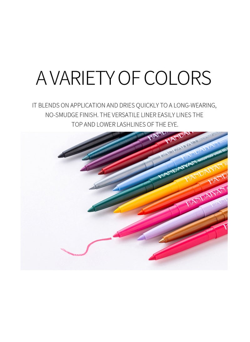 Handaiyan Eyeliner Gel Professional Makeup Eye Liner Waterproof Long Lasting,Smudge-Resistant Sharpenable Cream Eyeliners Pencil High Performance Glide-On Pen Vegan,High Pigment,Nude With Shimmer Finish Black  - Image 3