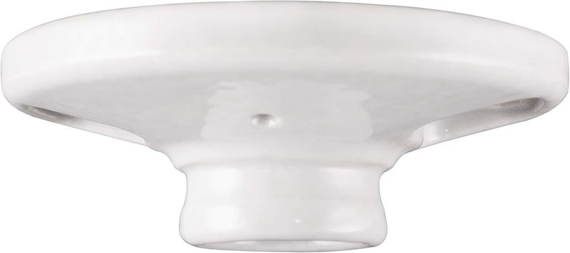 UltraPro حامل مصباح من البورسلين، قاعدة متوسطة، إضاءة داخلية، تركيب على صندوق 3-1/4” أو 4”، مدرج في UL، أبيض، 18304 - Image 1