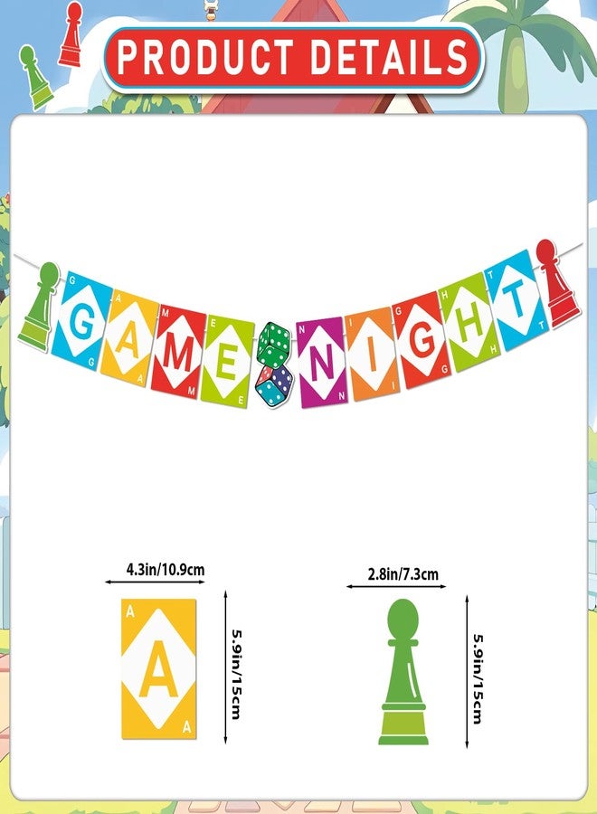 MZ.ogm Game Night Decorations Funny Game Night Party Decorations with Chess Chess Card Game On Theme Banner Hanging Siwrls Ceiling Streamers Stickers for Kids Adults Family Games Night Party - Image 2