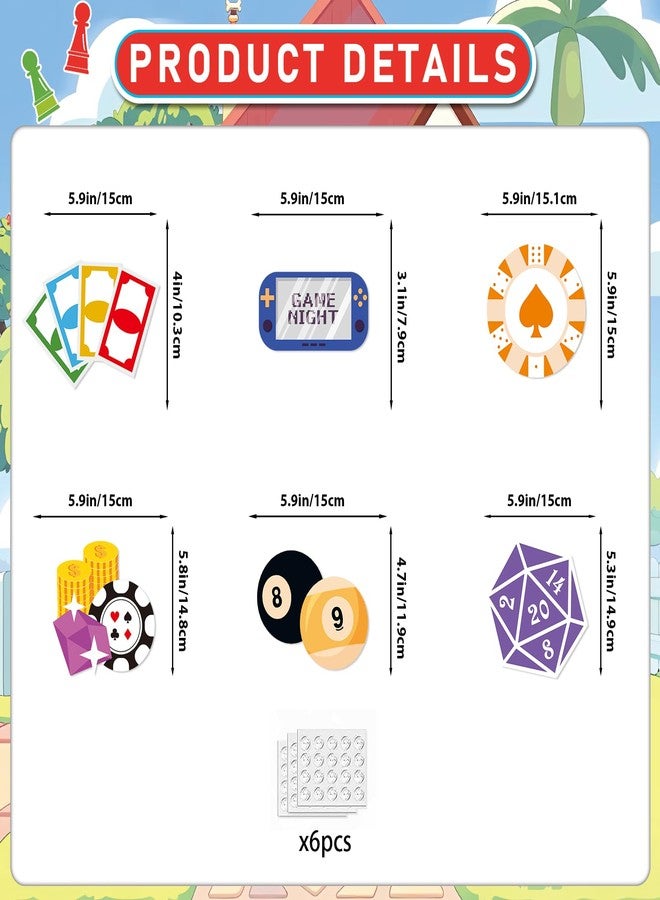 MZ.ogm Game Night Decorations Funny Game Night Party Decorations with Chess Chess Card Game On Theme Banner Hanging Siwrls Ceiling Streamers Stickers for Kids Adults Family Games Night Party - Image 4