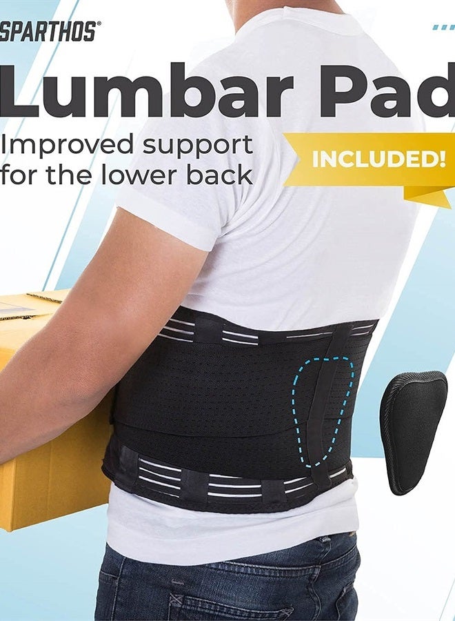 Sparthos Back Support Belt Relief for Back Pain, Herniated Disc, Sciatica, Scoliosis and more! - Breathable Mesh Design with Lumbar Pad - Adjustable Support Straps - Lower Back Brace -Size Small - Image 3