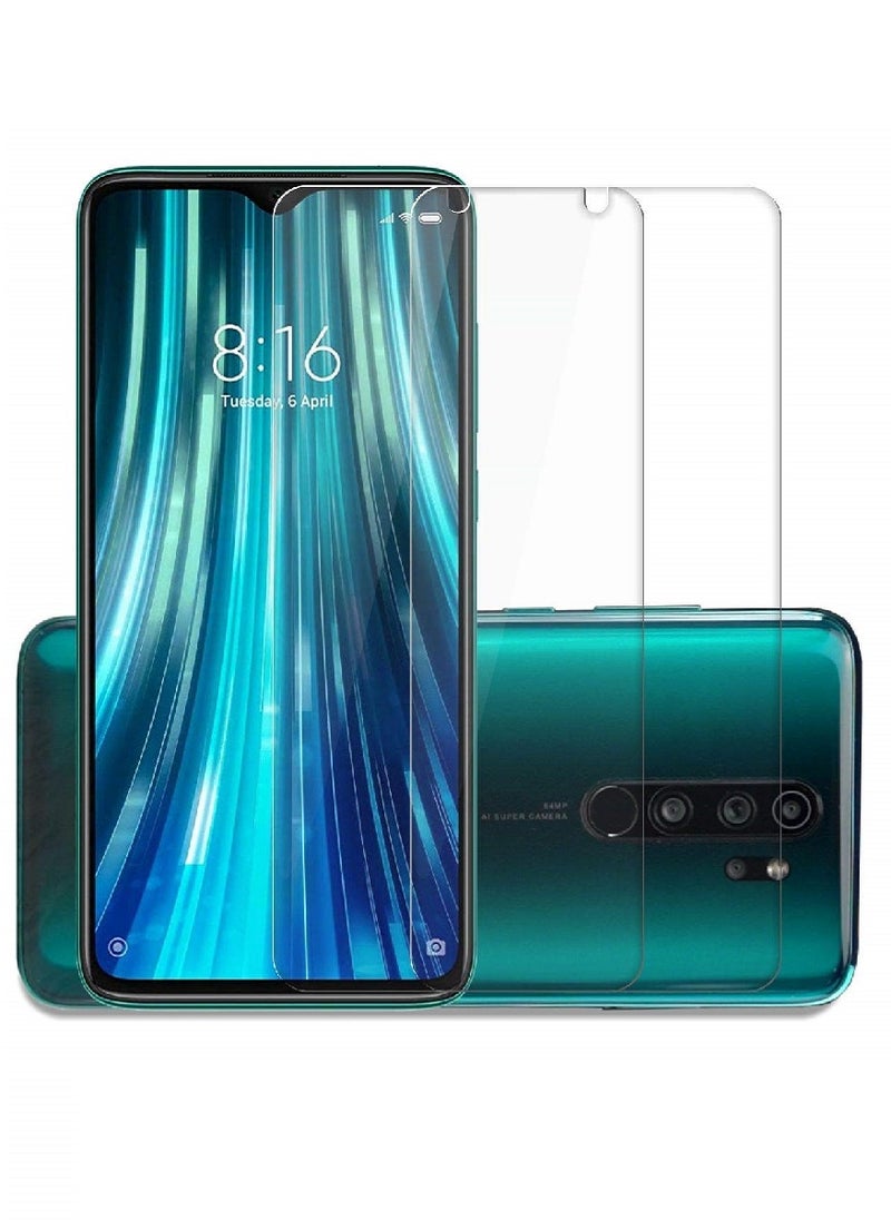 Super 2 Pieces Tempered Glass Screen Protector Clear Designed For Xiaomi Redmi Note 8 Pro Full Screen Coverage And Bubble Free - Image 1