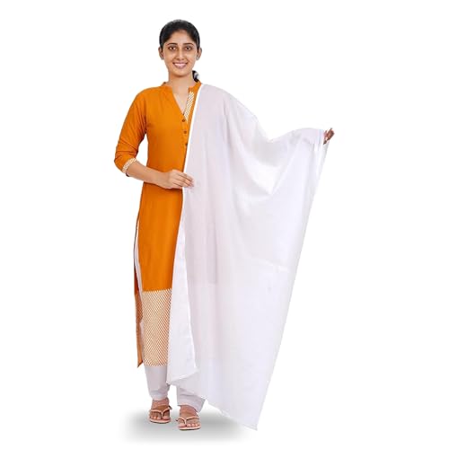 Happy Bunny Pure Cotton Dupatta for Women (2.5m) Soft, Lightweight, and Breathable Skin Chunni, Versatile Solid Color Stole for Everyday Styling and Festive Outfits - Image 1