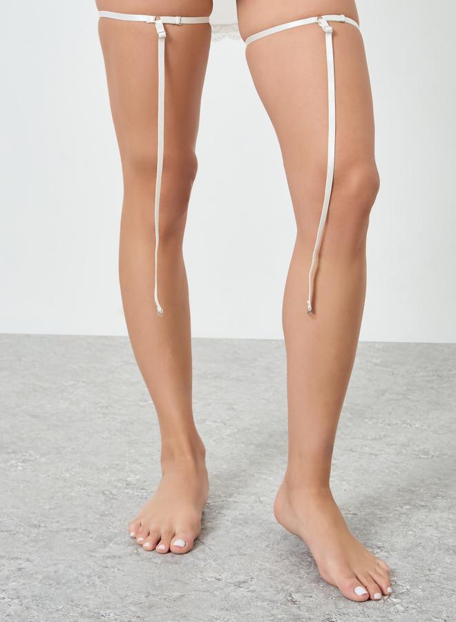 Take Two White Lace Slip Dress with Brief And Suspender Set - Image 4