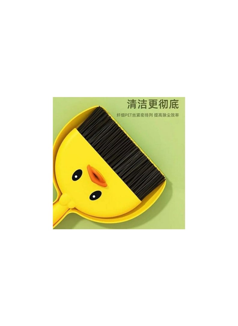 Generic - 1 Piece Mini Broom and Dustpan Set, Small Broom and Dustpan Set, Yellow Duck Cartoon Broom for Kids, - Image 1