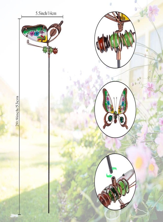 Venniy 3 Pack Butterfly Decorative Garden Stakes,Outdoor Decorations Metal Yard Art Garden Stakes for Patio Yard Porch Decor - Image 4