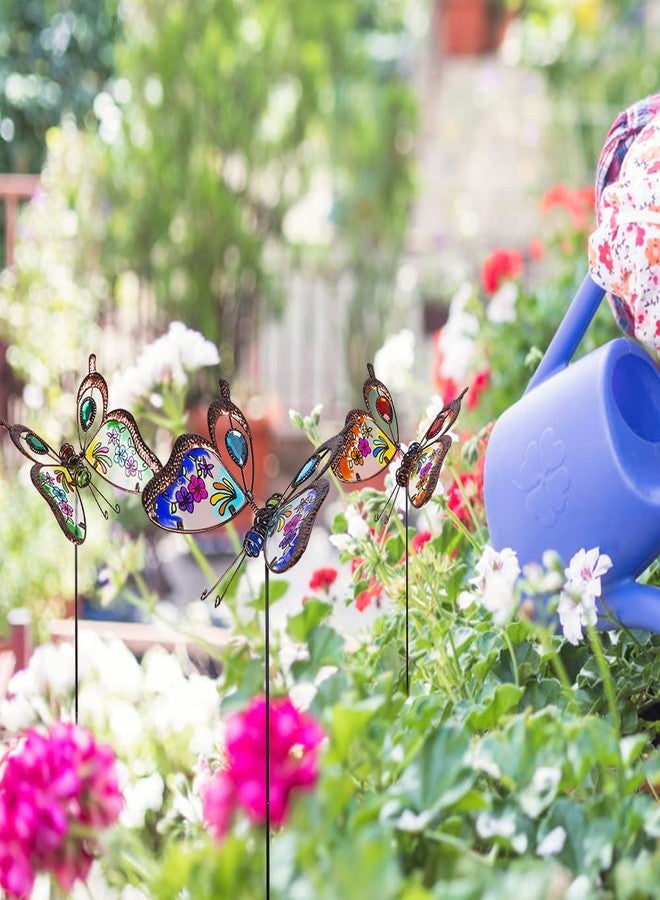 Venniy 3 Pack Butterfly Decorative Garden Stakes,Outdoor Decorations Metal Yard Art Garden Stakes for Patio Yard Porch Decor - Image 3