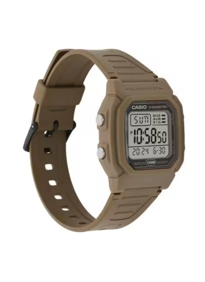كاسيو Men's Resin Digital Watch W-800H-5AVDF - 36.8 mm