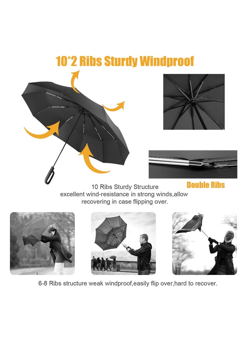 Generic - Extra Large Windproof 54'' Golf Umbrella - Automatic Open/Close, Lightweight & Portable, UV Protection & Rain Shield, Ideal for Outdoor Use with Convenient Carabiner Handle. - Image 1