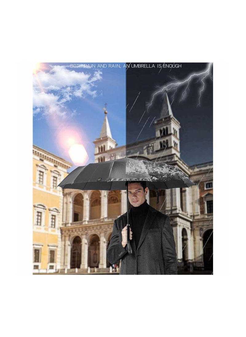 Generic - Extra Large Windproof 54'' Golf Umbrella - Automatic Open/Close, Lightweight & Portable, UV Protection & Rain Shield, Ideal for Outdoor Use with Convenient Carabiner Handle. - Image 1