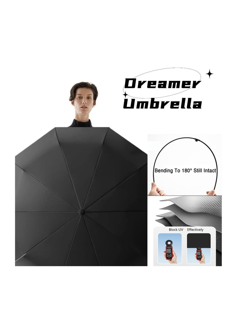 Generic - Extra Large Windproof 54'' Golf Umbrella - Automatic Open/Close, Lightweight & Portable, UV Protection & Rain Shield, Ideal for Outdoor Use with Convenient Carabiner Handle. - Image 1