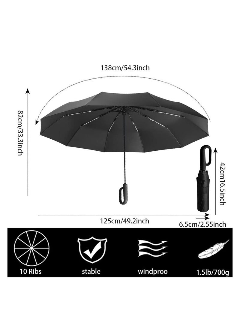 Generic - Extra Large Windproof 54'' Golf Umbrella - Automatic Open/Close, Lightweight & Portable, UV Protection & Rain Shield, Ideal for Outdoor Use with Convenient Carabiner Handle. - Image 1