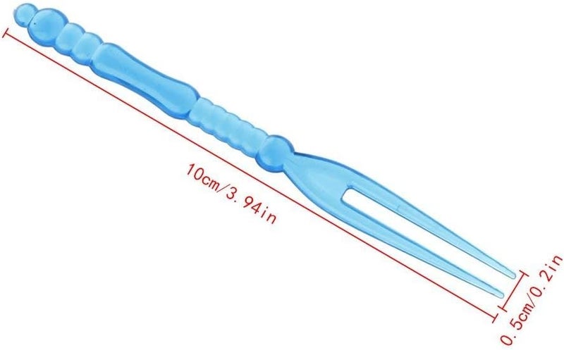 Comicfs 300pcs Disposable Plastic Fruit Forks, 4" Bistro Cocktail Forks Tasting Appetizer Fork Set Toothpick Portable Salad Mini Cake Fork (Multicolor) - Image 5