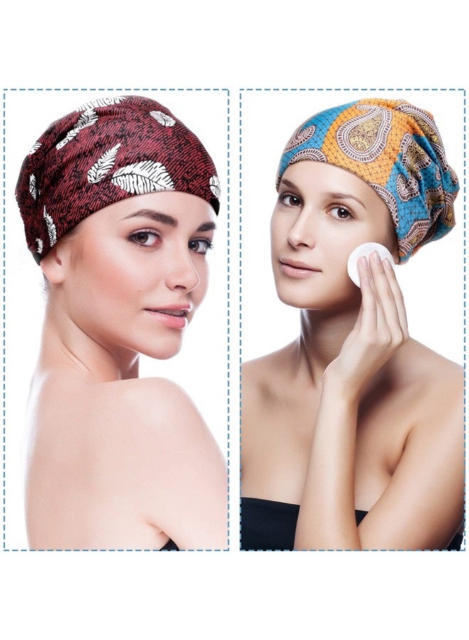 Sintege 6 Pcs Satin Lined Bonnet Sleep Cap for Women Men African Silk Soft Beanie Hair Sleep Wrap for Natural Curly Braids(Elegant Patterns) - Image 5