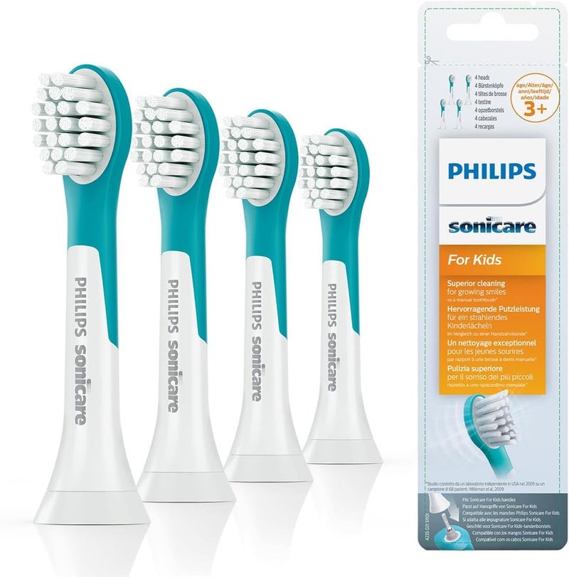 Philips Sonicare for Kids Original Compact Sonic Toothbrush Heads for 3YearOld Kids 4 Unit Pack in Blue Model HX603433 - Image 1