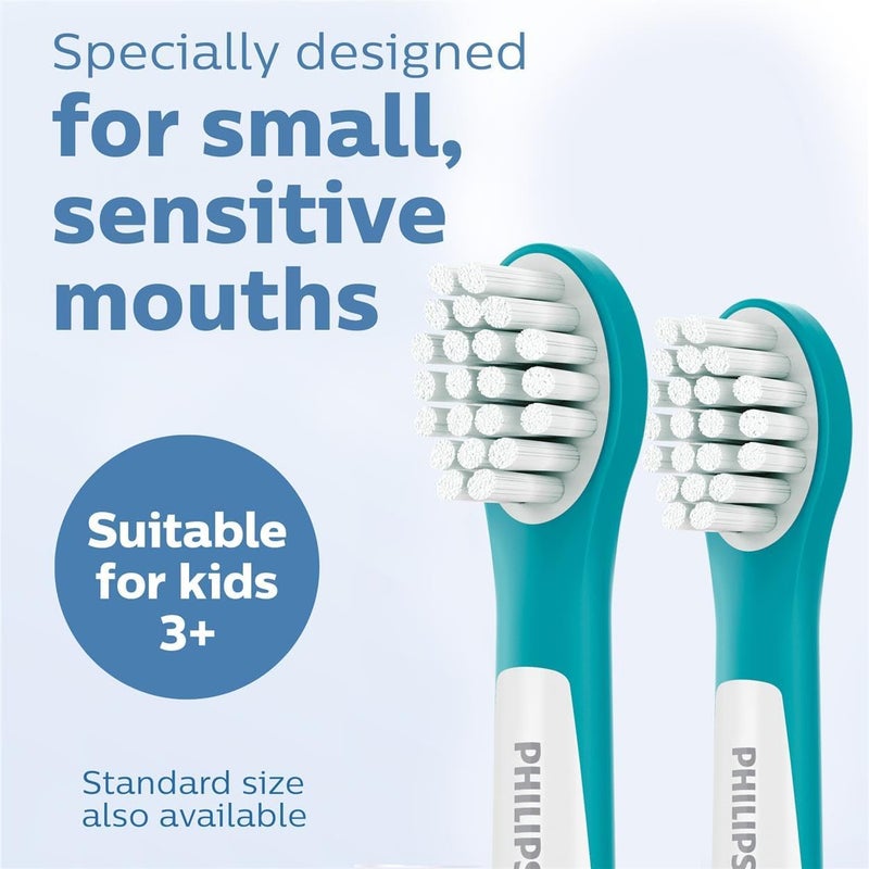 Philips Sonicare for Kids Original Compact Sonic Toothbrush Heads for 3YearOld Kids 4 Unit Pack in Blue Model HX603433 - Image 4