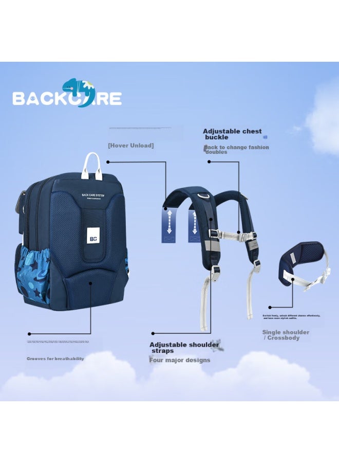 Back Care First Grade Schoolbag For Female Students, Extra Large Capacity, Lightweight, Spine-protecting, Children's Backpack B24-160d - Image 3