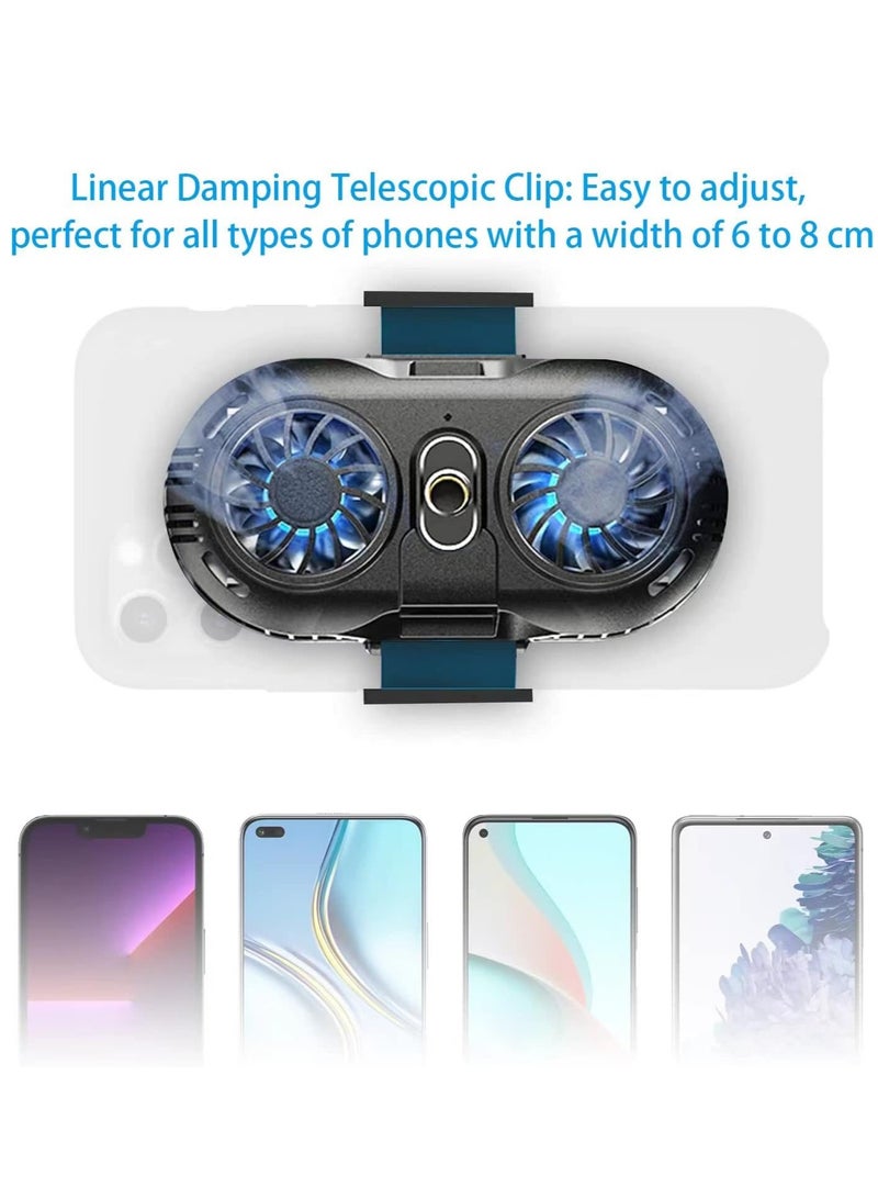 Dual Fan Phone Cooler, Cellphone Radiator with Dual Semi-Conductor Cooling Chip, Mobile Phones with a Width of 6 to 8 cm for Tiktok Live Streaming, Outdoor Vlog, Mobile Gaming.  - Image 3