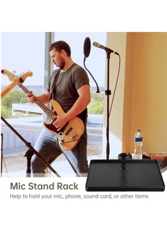 Excefore Microphone Stand Tray, 10.63 * 8.07’’ Large Universal Sound Card Tray, Large Universal Sound Card Tray, for Recording, Live Streaming, Stage Performance, Standard Tray  - Image 5