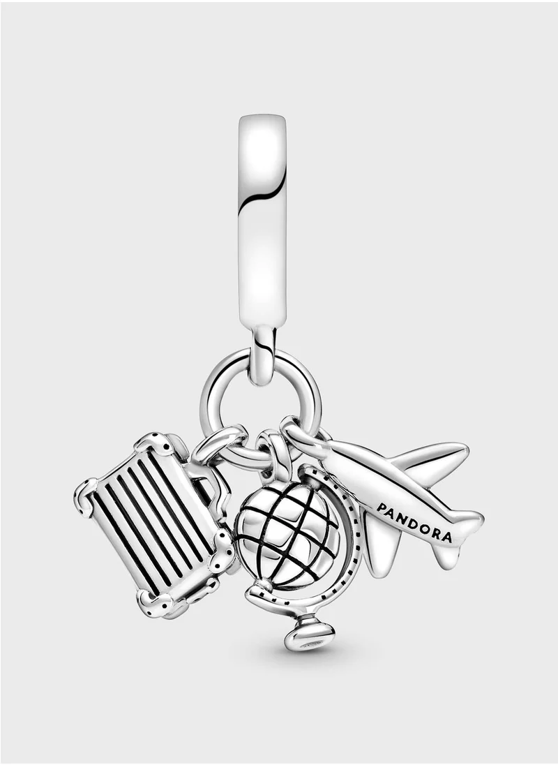 PANDORA Airplane, Globe & Suitcase Dangle Charm