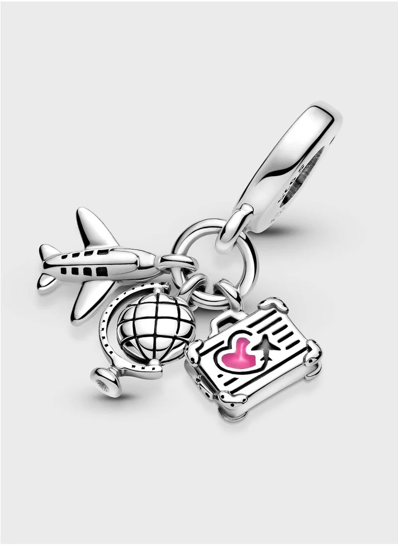 PANDORA Airplane, Globe & Suitcase Dangle Charm