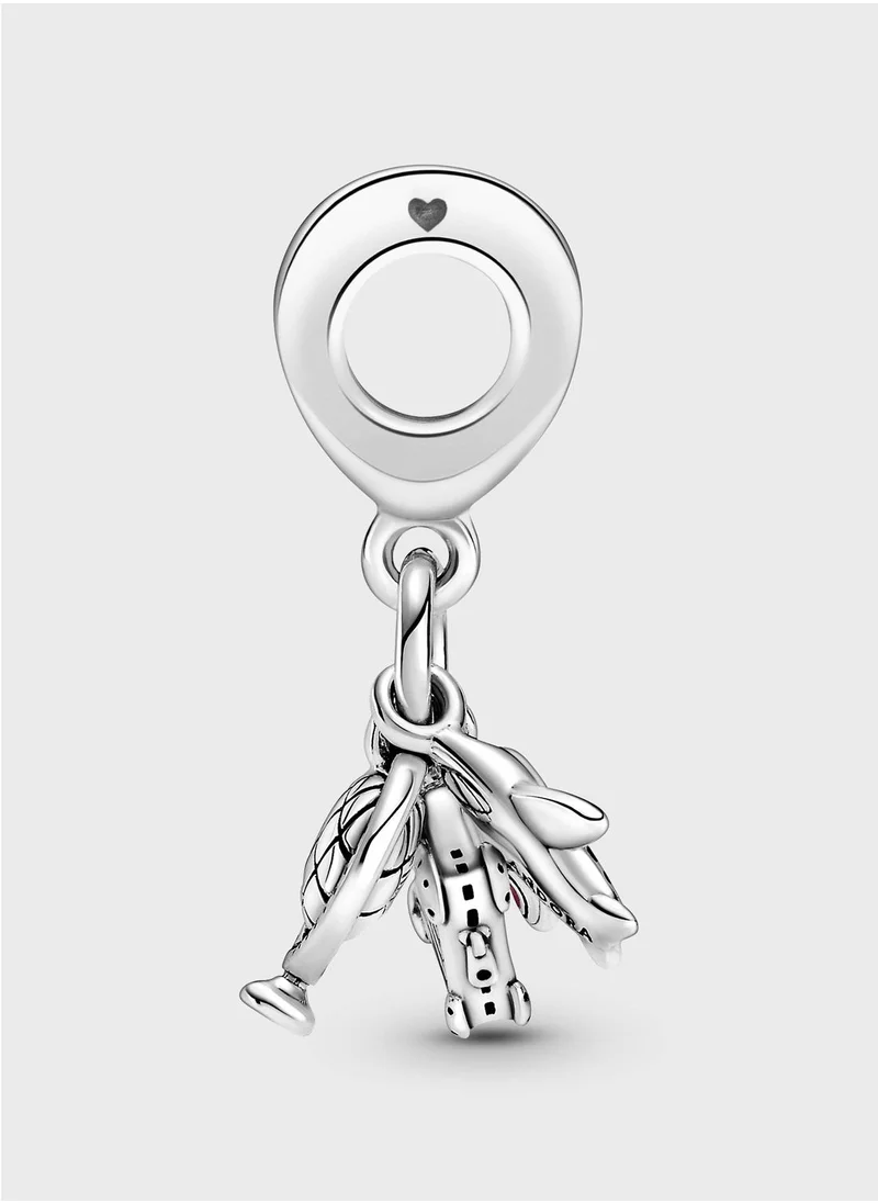 PANDORA Airplane, Globe & Suitcase Dangle Charm