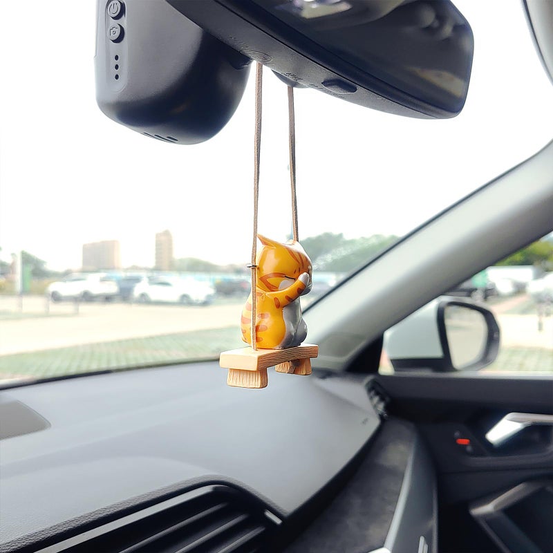 Motaney Swinging Animal Rear View Mirror Accessories, Climbing Swing Cute Car Accessories for Women/Men Car Interior Decoration Hanging Ornament - Image 4