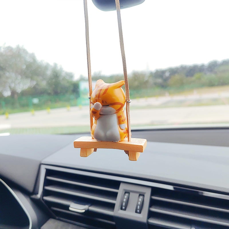 Motaney Swinging Animal Rear View Mirror Accessories, Climbing Swing Cute Car Accessories for Women/Men Car Interior Decoration Hanging Ornament - Image 3