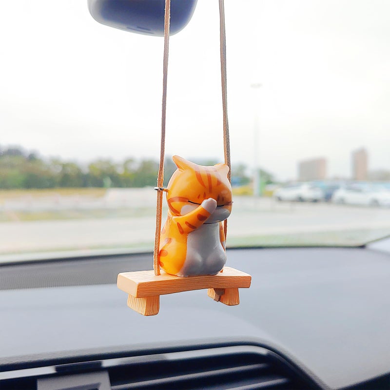 Motaney Swinging Animal Rear View Mirror Accessories, Climbing Swing Cute Car Accessories for Women/Men Car Interior Decoration Hanging Ornament - Image 2