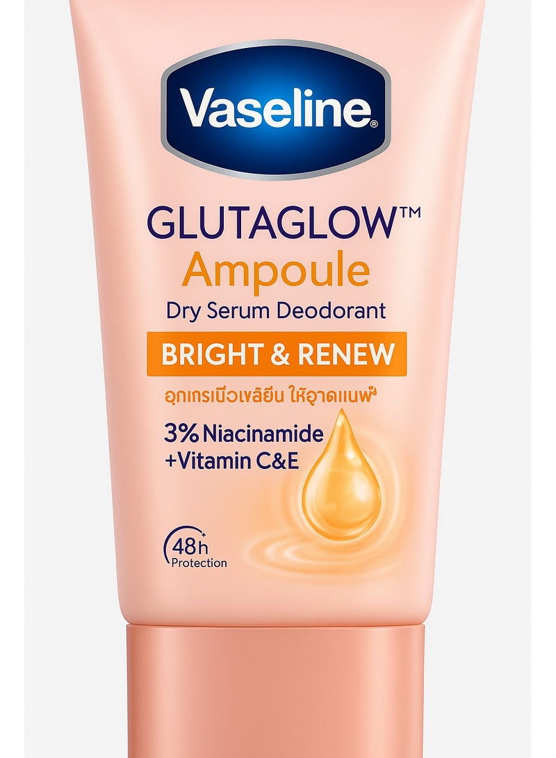 فازلين سيروم فازلين غلوتا جلو برايت آند رينيو مزيل للعرق | 3% نياسيناميد + فيتاميني سي و إي | تفتيح البشرة وحماية من التعرق لمدة 48 ساعة