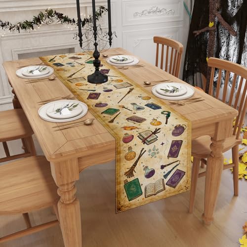 Jiudungs Linen Halloween Table Runner 72 Inches Long, Halloween Home Kitchen Dining Room Table Decor, Boy Birthday Party Baby Shower Decorations and Supplies for Kids - Image 3