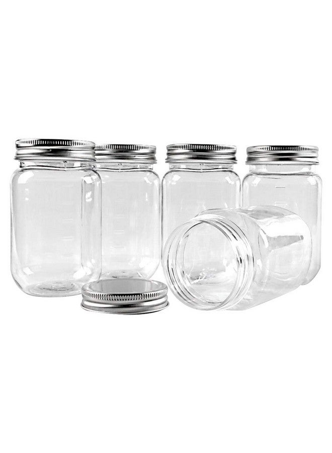 novelinks 16 Ounce Clear Plastic Jars Containers With Screw On Lids - Refillable Round Empty Plastic Slime Storage Containers for Kitchen & Household Storage - BPA Free (20 Pack) - Image 2