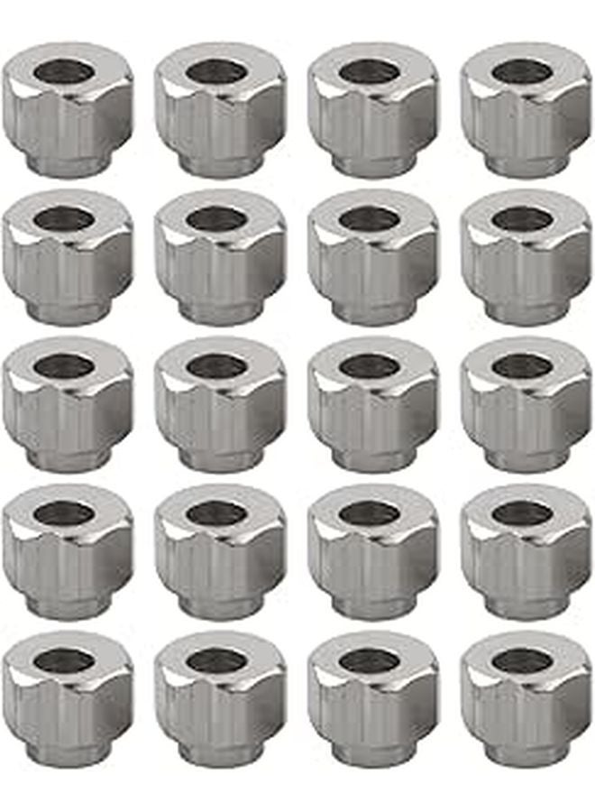 Carbon Steel Eccentric Nut For 3D Printer 20 Pack 5mm Bore 6mm Height Nickel Plated - Image 1