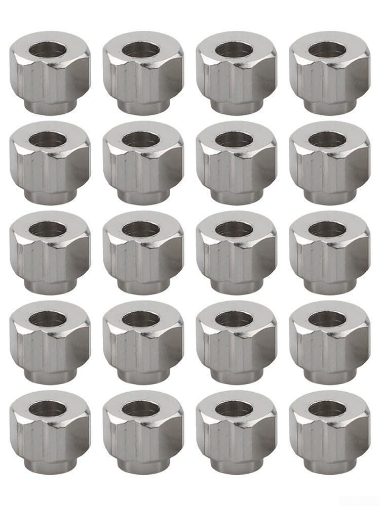 Carbon Steel Eccentric Nut For 3D Printer 20 Pack 5mm Bore 6mm Height Nickel Plated - Image 4