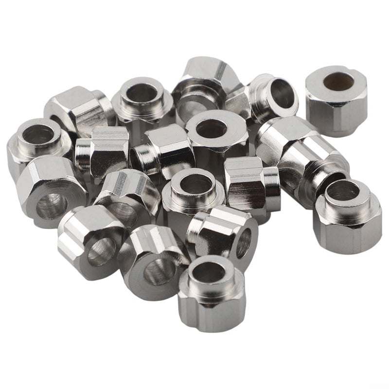 Carbon Steel Eccentric Nut For 3D Printer 20 Pack 5mm Bore 6mm Height Nickel Plated - Image 3