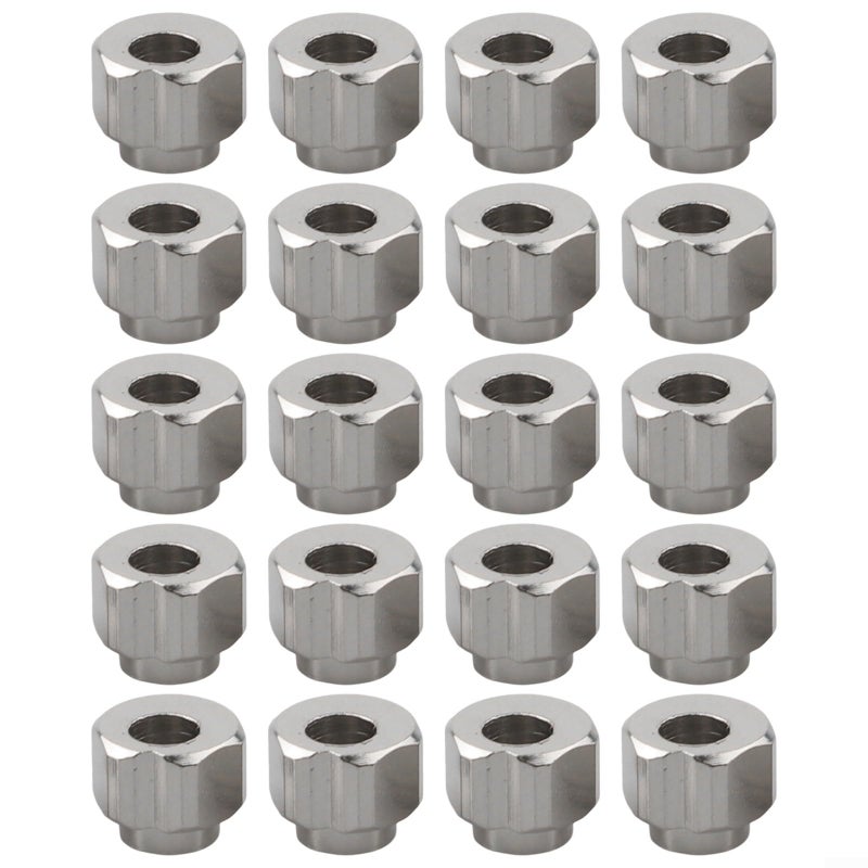 Carbon Steel Eccentric Nut For 3D Printer 20 Pack 5mm Bore 6mm Height Nickel Plated - Image 2