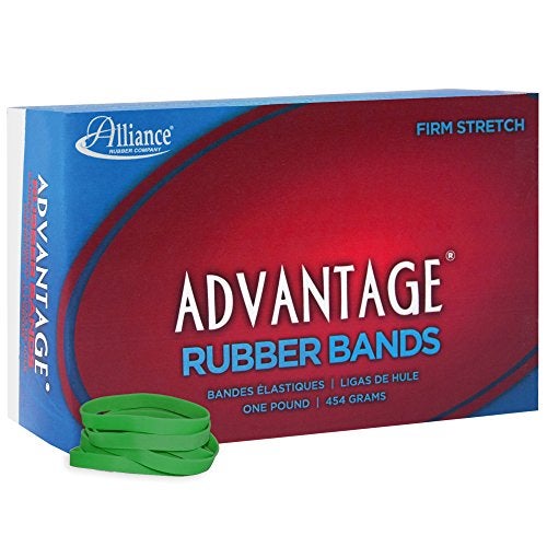 Alliance Rubber 66625 Advantage Rubber Bands Size #62, 1 lb Box Contains Approx. 450 Bands (2 1/2" x 1/4", Green) - Image 2
