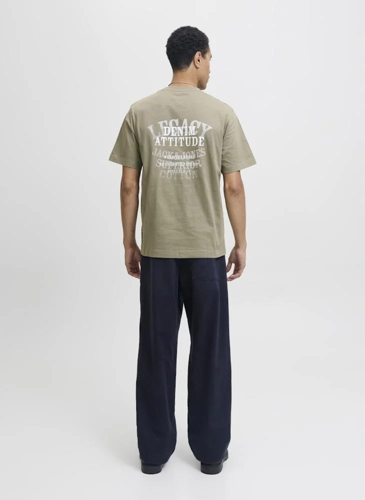 JACK & JONES Printed Crew Neck T-Shirt