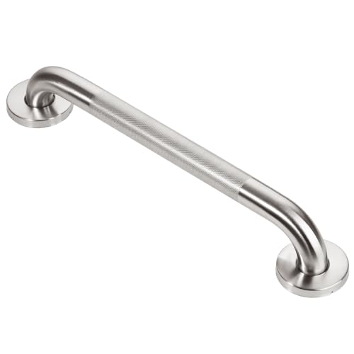 Jakarda 16inch Textured Handicap Grab Bar for Shower Shower Handles for Elderly Shower Grab Bars for Seniors with Concealed Screws Brushed Nickel - Image 1