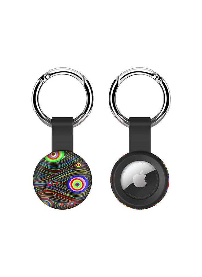 Stylizedd Airtag Case Metal Key Ring with Tough Case for Apple Airtag cover - Peacock Eyes  - Image 1