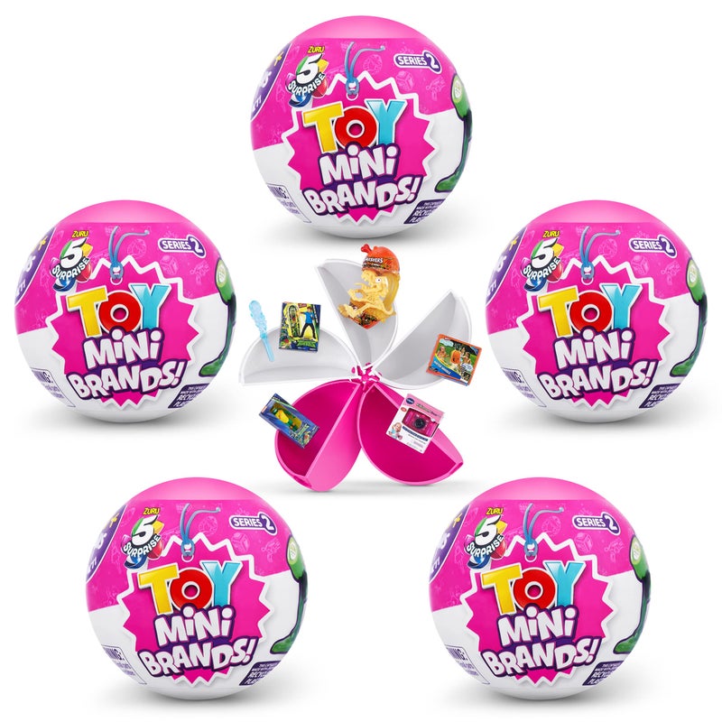 Mini Brands 5 Surprise 77241-B Toy Series 2 Wave 2 (5 Pack) Mystery Collectible Capsule for ages 3+ - Image 1