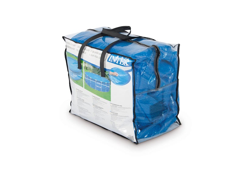 Intex Solar Pool Cover for 18' x 9' Rectangular Frame Outdoor Swimming Pools with Carrying Storage Bag, (Pool Cover Only), Blue - Image 4