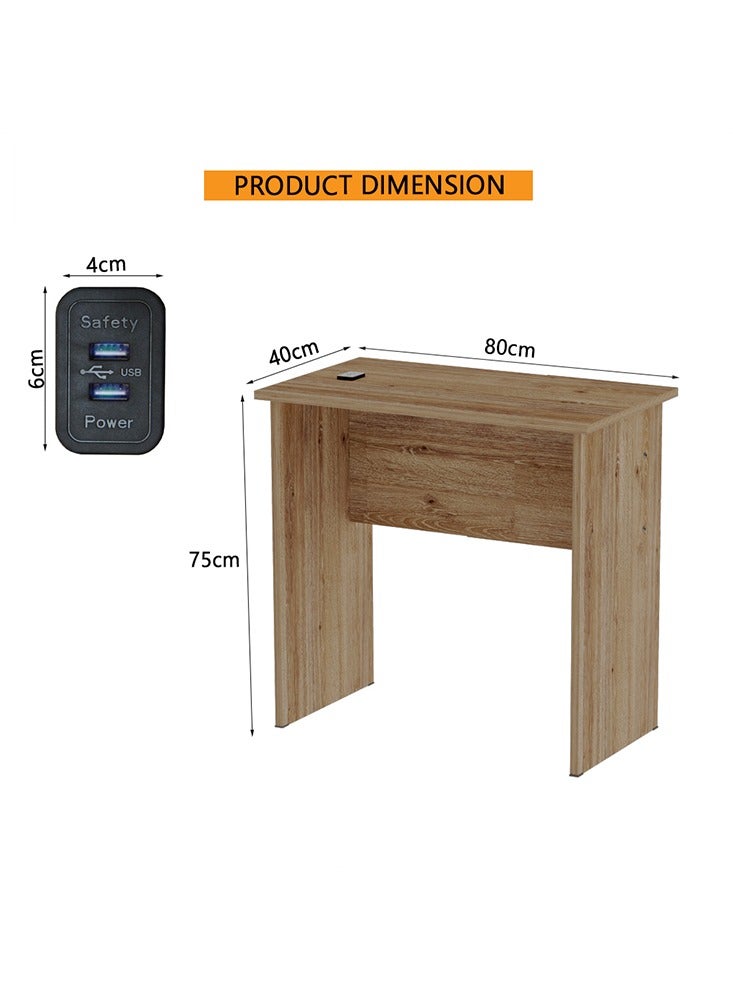 Mahmayi Mahmayi Modern Study Table with BS02 Desktop Socket with USB A/C Port, Modern Executive Desk for Office, Home, Schools, Laptop, Computer Workstation Table- Truffle Davos Oak - Image 2