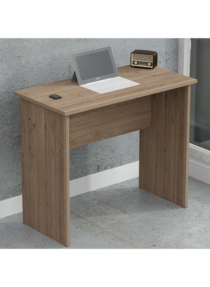 Mahmayi Mahmayi Modern Study Table with BS02 Desktop Socket with USB A/C Port, Modern Executive Desk for Office, Home, Schools, Laptop, Computer Workstation Table- Truffle Davos Oak - Image 4