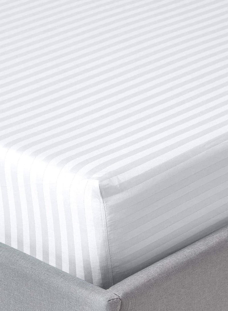 LINENWALAS 100% Certified Cotton Bedsheet with 2 Pillowcase - 210 TC King Size - White - Image 3