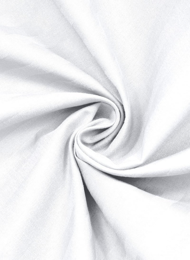 LINENWALAS 100% Certified Cotton Bedsheet with 2 Pillowcase - 210 TC King Size - White - Image 5
