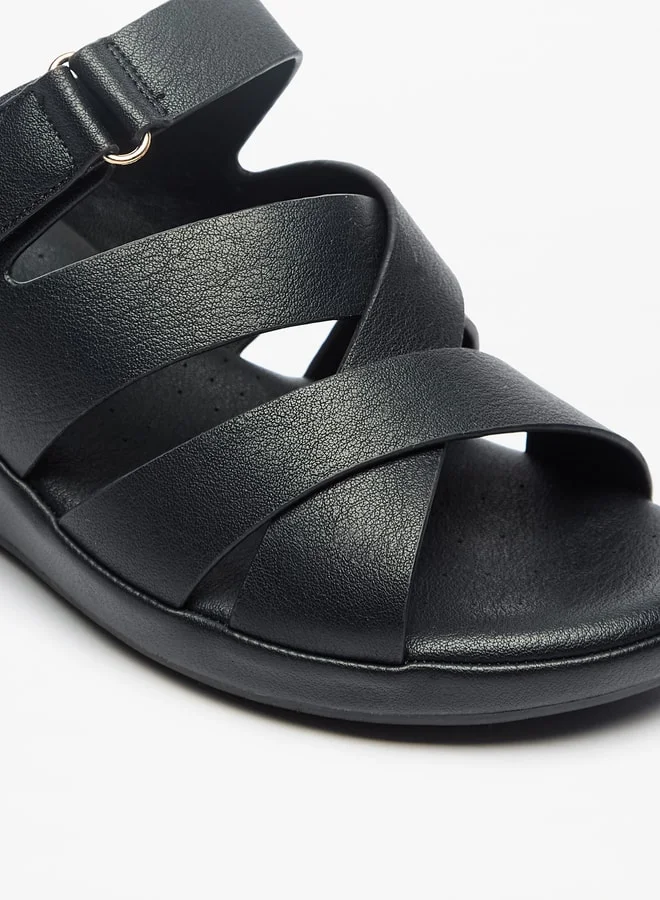 Le Confort Women's Cross Strap Slip-On Sandals with Wedge Heels